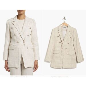 Belle & Bloom Princess Polina BEIGE Tweed Button Blazer Cream MSRP $219 Medium